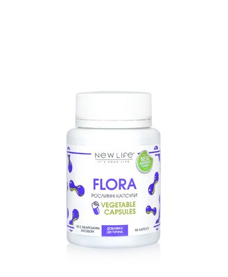 Дієтична добавка Flora Флора - для стабільної роботи кишечника, травлення та імунітету, 60 рослинних капсул в баночці 4820171414484 фото