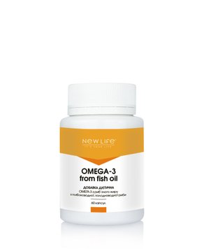 Дієтична добавка Omega-3 from fish oil Омега-3 з риб'ячого жиру глибоководної, холодноводної риби, 60 капсул в баночці 4820258110179 фото