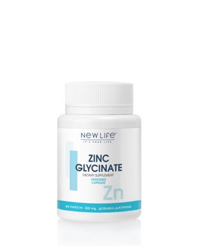 Дієтична добавка Гліцинат Цинку Zinc Glycinate - для імунної, кісткової, нервової та ендокринної системи, 60 рослинних капсул в баночці 4820171415221 фото